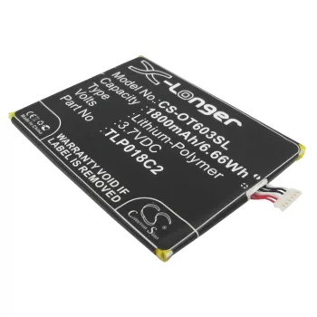   Alcatel TLp018C4 helyettesítő mobiltelefon akkumulátor (Li-Polymer, 3.7V, 1800mAh / 6.66Wh) - Utángyártott