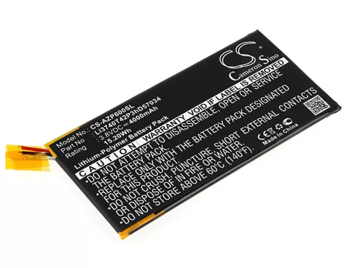 Amazing Li3740T42P3hD57034 helyettesítő mobiltelefon akkumulátor (Li-Polymer, 3.8V, 4000mAh / 15.20Wh) - Utángyártott