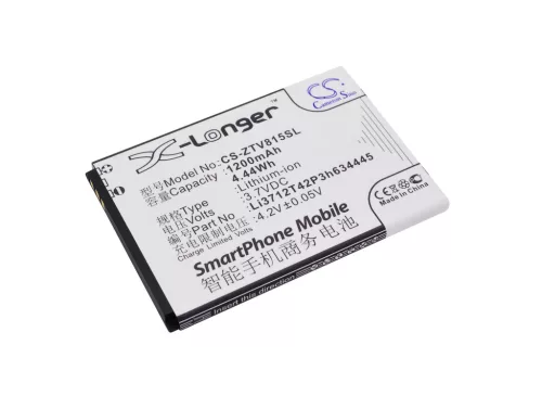 ZTE Li3712T42P3h634445 helyettesítő mobiltelefon akkumulátor (Li-ion, 3.7V, 1200mAh / 4.44Wh) - Utángyártott