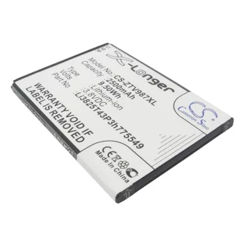   ZTE Li3825T43P3h775549 helyettesítő mobiltelefon akkumulátor (Li-ion, 3.8V, 2500mAh / 9.50Wh) - Utángyártott