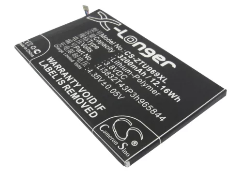 ZTE Li3834T43P3h965844 helyettesítő mobiltelefon akkumulátor (Li-Polymer, 3.8V, 3200mAh / 12.16Wh) - Utángyártott