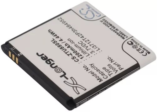 ZTE Li3712T42P3h484952 helyettesítő mobiltelefon akkumulátor (Li-ion, 3.7V, 1200mAh / 4.44Wh) - Utángyártott
