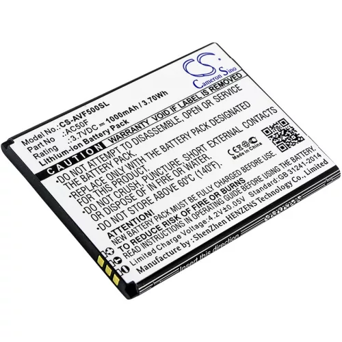 Archos AC50FNEV helyettesítő mobiltelefon akkumulátor (Li-ion, 3.7V, 1000mAh / 3.70Wh) - Utángyártott