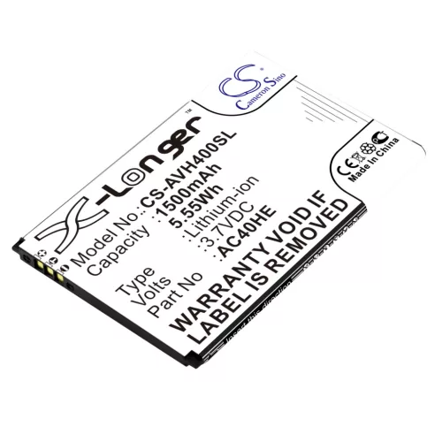 Archos AC40HE helyettesítő mobiltelefon akkumulátor (Li-ion, 3.7V, 1500mAh / 5.55Wh) - Utángyártott