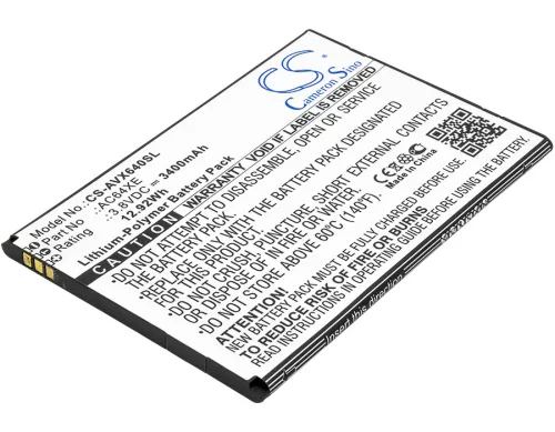 Archos AC64XE helyettesítő mobiltelefon akkumulátor (Li-Polymer, 3.8V, 3400mAh / 12.92Wh) - Utángyártott