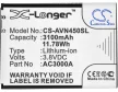 Archos AC3000B helyettesítő mobiltelefon akkumulátor (Li-ion, 3.8V, 3100mAh / 11.78Wh) - Utángyártott