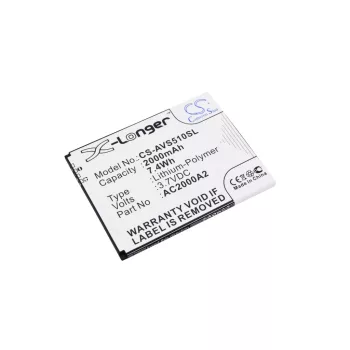   Archos AC2000A2 helyettesítő mobiltelefon akkumulátor (Li-Polymer, 3.7V, 2000mAh / 7.40Wh) - Utángyártott