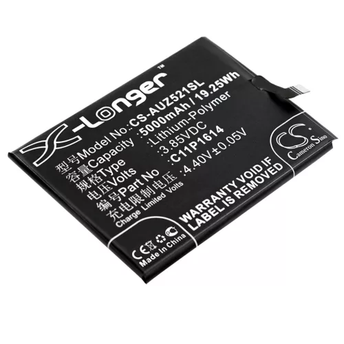 Asus C11P1614 helyettesítő mobiltelefon akkumulátor (Li-Polymer, 3.85V, 5000mAh / 19.25Wh) - Utángyártott
