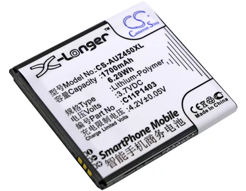 Asus C11P1403 helyettesítő mobiltelefon akkumulátor (Li-Polymer, 3.7V, 1700mAh / 6.29Wh) - Utángyártott