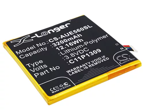 Asus C11P1309(1ICP/5/69/62) helyettesítő mobiltelefon akkumulátor (Li-Polymer, 3.8V, 3200mAh / 12.16Wh) - Utángyártott