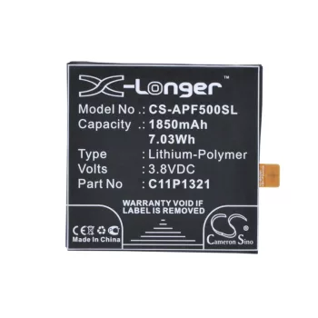   Asus C11P1321 helyettesítő mobiltelefon akkumulátor (Li-Polymer, 3.8V, 1850mAh / 7.03Wh) - Utángyártott