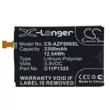   Asus C11P1325 helyettesítő mobiltelefon akkumulátor (Li-Polymer, 3.8V, 3300mAh / 12.54Wh) - Utángyártott