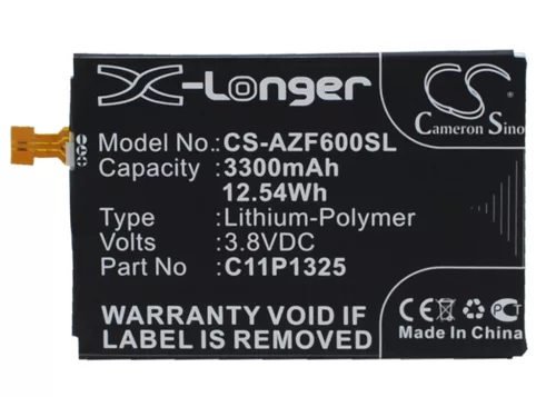 Asus C11P1325 helyettesítő mobiltelefon akkumulátor (Li-Polymer, 3.8V, 3300mAh / 12.54Wh) - Utángyártott
