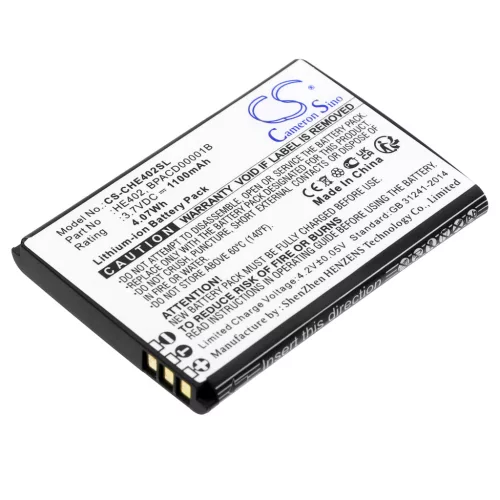 AT&T HE402 helyettesítő mobiltelefon akkumulátor (Li-ion, 3.7V, 1100mAh / 4.07Wh) - Utángyártott
