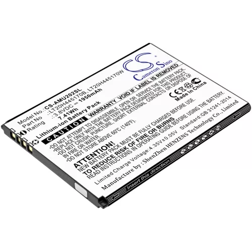 AT&T LT20H445170W helyettesítő mobiltelefon akkumulátor (Li-ion, 3.8V, 1950mAh / 7.41Wh) - Utángyártott