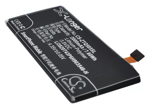 ZTE LI3820T43P6H903546-H helyettesítő mobiltelefon akkumulátor (Li-Polymer, 3.8V, 2000mAh / 7.60Wh) - Utángyártott