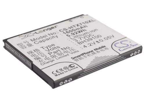 HTC BH39100 helyettesítő mobiltelefon akkumulátor (Li-ion, 3.7V, 1600mAh / 5.92Wh) - Utángyártott