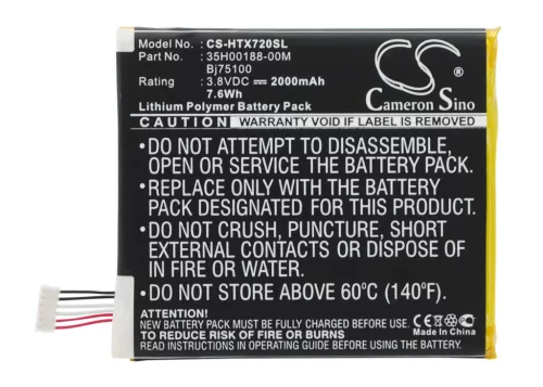 HTC BM35100 helyettesítő mobiltelefon akkumulátor (Li-Polymer, 3.8V, 2000mAh / 7.6Wh) - Utángyártott