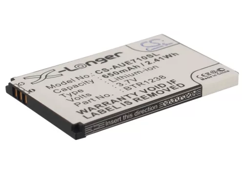 Audiovox BTR1238 helyettesítő mobiltelefon akkumulátor (Li-ion, 3.7V, 650mAh / 2.41Wh) - Utángyártott