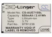 Audiovox BTR1238 helyettesítő mobiltelefon akkumulátor (Li-ion, 3.7V, 650mAh / 2.41Wh) - Utángyártott
