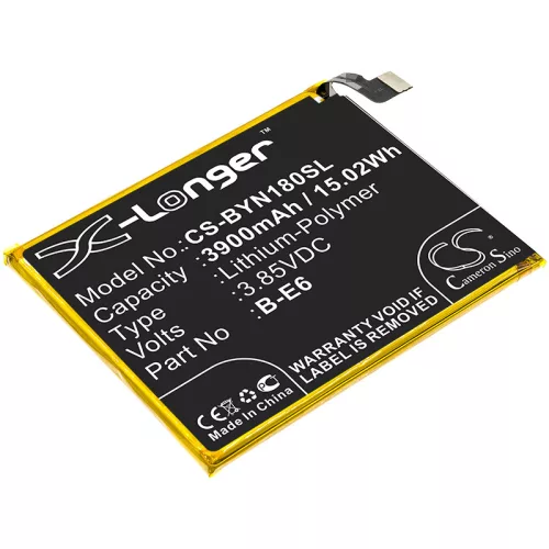 BBK B-E6 helyettesítő mobiltelefon akkumulátor (Li-Polymer, 3.85V, 3900mAh / 15.02Wh) - Utángyártott