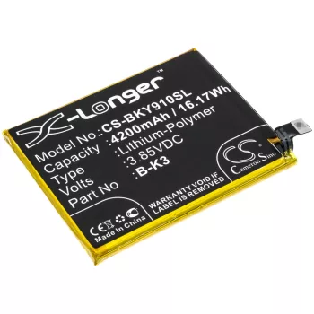   BBK B-K3 helyettesítő mobiltelefon akkumulátor (Li-Polymer, 3.85V, 4200mAh / 16.17Wh) - Utángyártott
