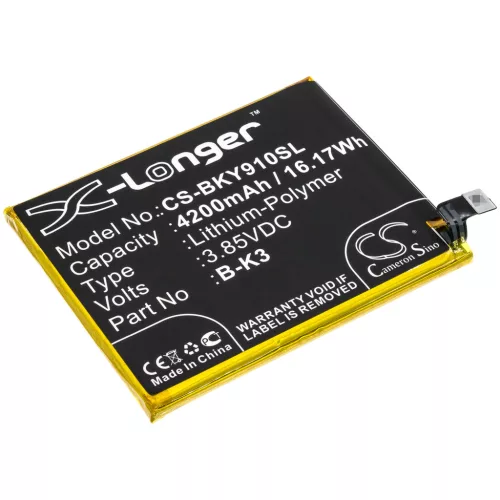 BBK B-K3 helyettesítő mobiltelefon akkumulátor (Li-Polymer, 3.85V, 4200mAh / 16.17Wh) - Utángyártott