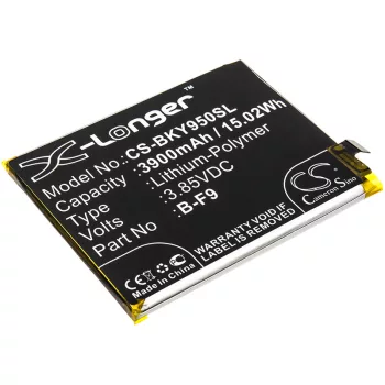   BBK B-F9 helyettesítő mobiltelefon akkumulátor (Li-Polymer, 3.85V, 3900mAh / 15.02Wh) - Utángyártott