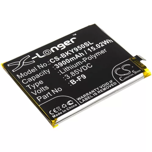 BBK B-F9 helyettesítő mobiltelefon akkumulátor (Li-Polymer, 3.85V, 3900mAh / 15.02Wh) - Utángyártott