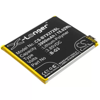   BBK B-G3 helyettesítő mobiltelefon akkumulátor (Li-Polymer, 3.85V, 3900mAh / 15.02Wh) - Utángyártott