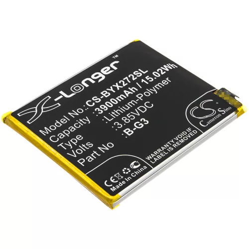 BBK B-G3 helyettesítő mobiltelefon akkumulátor (Li-Polymer, 3.85V, 3900mAh / 15.02Wh) - Utángyártott