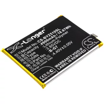   BBK B-G7 helyettesítő mobiltelefon akkumulátor (Li-Polymer, 3.85V, 4900mAh / 18.87Wh) - Utángyártott