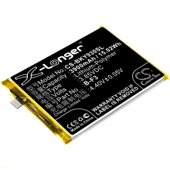   BBK B-F3 helyettesítő mobiltelefon akkumulátor (Li-Polymer, 3.85V, 3900mAh / 15.02Wh) - Utángyártott