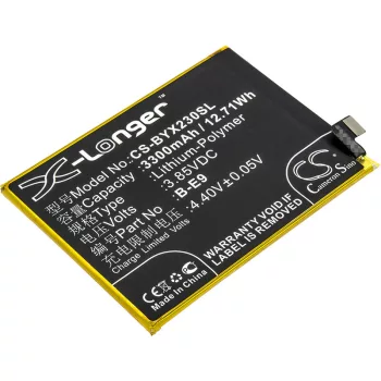   BBK B-E9 helyettesítő mobiltelefon akkumulátor (Li-Polymer, 3.85V, 3300mAh / 12.71Wh) - Utángyártott