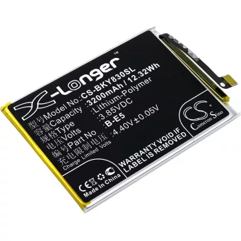   BBK B-E5 helyettesítő mobiltelefon akkumulátor (Li-Polymer, 3.85V, 3200mAh / 12.32Wh) - Utángyártott