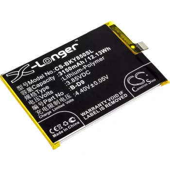   BBK B-D9 helyettesítő mobiltelefon akkumulátor (Li-Polymer, 3.85V, 3150mAh / 12.13Wh) - Utángyártott