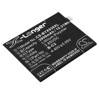  BBK B-C2 helyettesítő mobiltelefon akkumulátor (Li-Polymer, 3.85V, 3950mAh / 15.21Wh) - Utángyártott