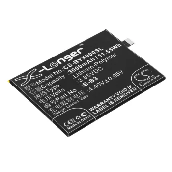   BBK B-B3 helyettesítő mobiltelefon akkumulátor (Li-Polymer, 3.85V, 3000mAh / 11.55Wh) - Utángyártott