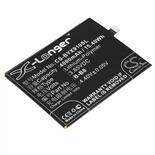 BBK B-B8 helyettesítő mobiltelefon akkumulátor (Li-Polymer, 3.85V, 4000mAh / 15.40Wh) - Utángyártott