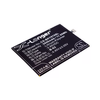   BBK B-B2 helyettesítő mobiltelefon akkumulátor (Li-Polymer, 3.85V, 3000mAh / 11.55Wh) - Utángyártott