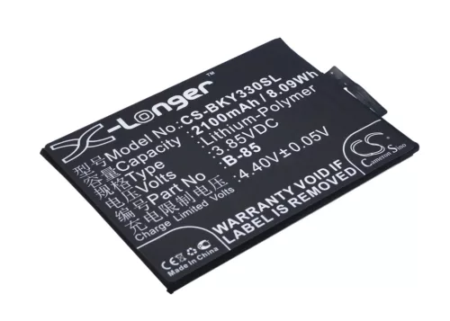 BBK BK-B-85 helyettesítő mobiltelefon akkumulátor (Li-Polymer, 3.85V, 2100mAh / 8.09Wh) - Utángyártott