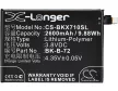 BBK BK-B-72 helyettesítő mobiltelefon akkumulátor (Li-Polymer, 3.8V, 2600mAh / 9.88Wh) - Utángyártott