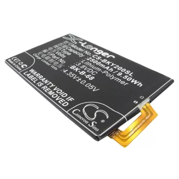   BBK BK-B-68 helyettesítő mobiltelefon akkumulátor (Li-Polymer, 3.8V, 2500mAh / 9.50Wh) - Utángyártott