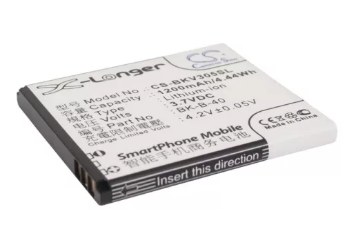 BBK BK-B-40 helyettesítő mobiltelefon akkumulátor (Li-ion, 3.7V, 1200mAh / 4.44Wh) - Utángyártott