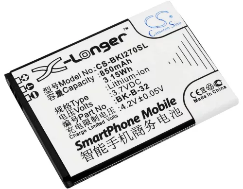 BBK BK-B-32A helyettesítő mobiltelefon akkumulátor (Li-ion, 3.7V, 850mAH / 3.15Wh) - Utángyártott