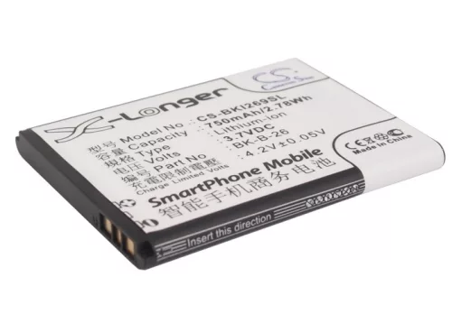 BBK BK-B-28 helyettesítő mobiltelefon akkumulátor (Li-ion, 3.7V, 750mAh / 2.78Wh) - Utángyártott
