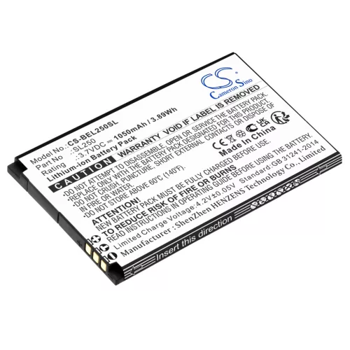 Bea-fon SL250 helyettesítő mobiltelefon akkumulátor (Li-ion, 3.7V, 1050mAh / 3.89Wh) - Utángyártott