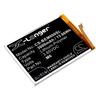   Bea-fon M6 helyettesítő mobiltelefon akkumulátor (Li-Polymer, 3.85V, 3600mAh / 13.86Wh) - Utángyártott