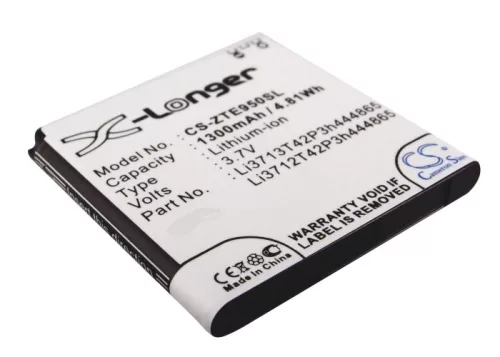 ZTE Li3713T42P3h444865 helyettesítő mobiltelefon akkumulátor (Li-ion, 3.7V, 1300mAh / 4.81Wh) - Utángyártott