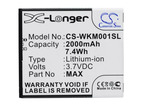 Wiko L5503AE, WAX helyettesítő mobiltelefon akkumulátor (Li-ion, 3.7V, 2000mAh / 7.40Wh) - Utángyártott